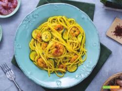 Linguine gamberetti, zucchine e zafferano