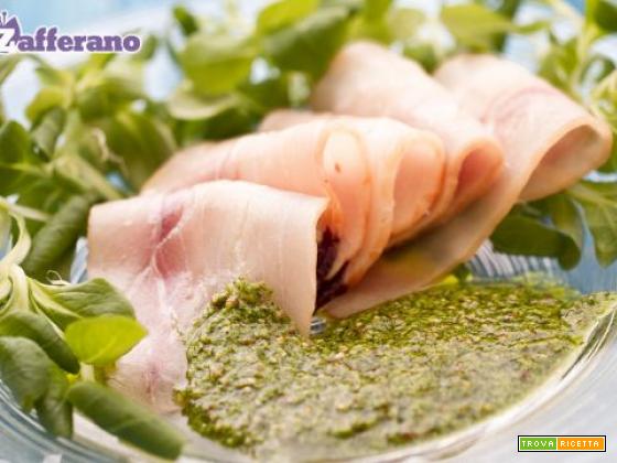 Carpaccio di pesce spada con salsa verde alla senape
