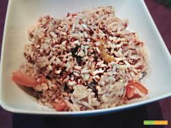 Insalata ai tre risi con tonno pomodorini e taleggio