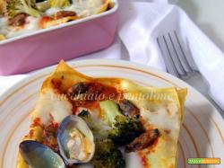 lasagne ai broccoli e vongole e le loro vellutate