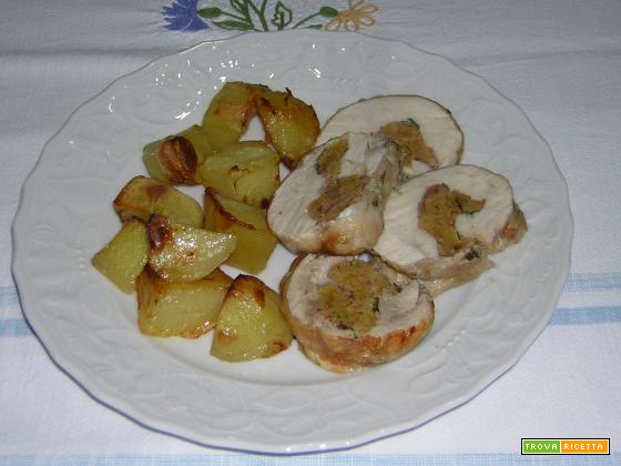 Pollo disossato al forno con patate