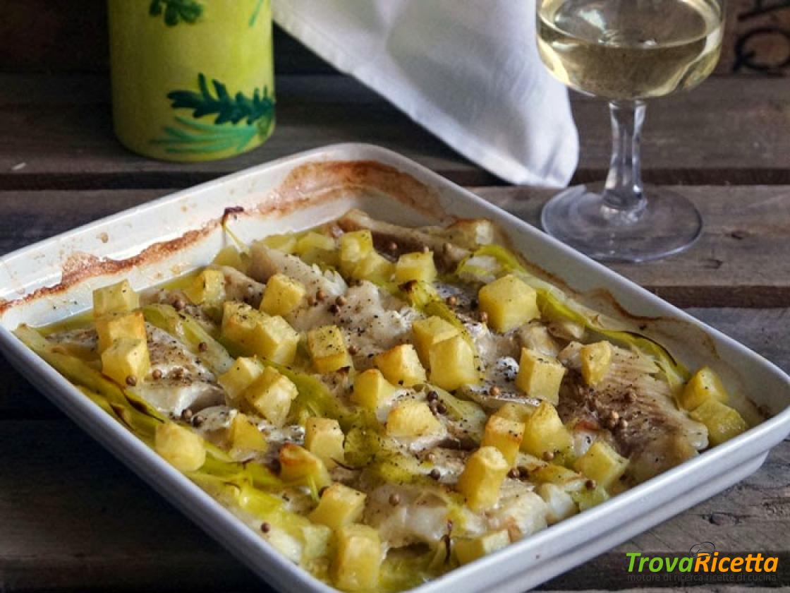 Merluzzo Al Forno Con Porri E Patate Ricetta Trovaricetta Com