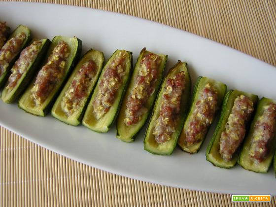Zucchine al forno con salsiccia