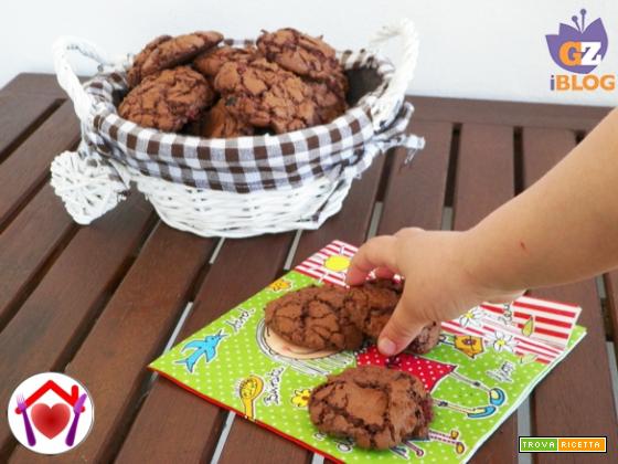 Cookies al cioccolato fondente e mirtilli rossi