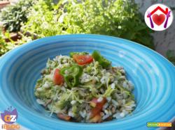 Riso, orzo e farro con zucchine marinate, pomodorini e friggitelli