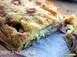 Sformato di patate e zucchine ripieno e filante