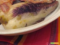 Gratin di radicchio con porri e pancetta croccante