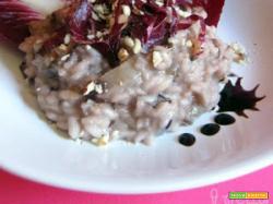 Risotto al radicchio, brie e mandorle