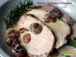 Arrosto di maiale con castagne e aromi