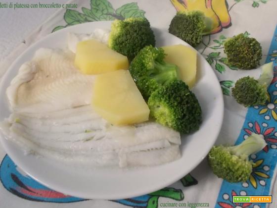 Filetti di platessa con broccoletto e patate