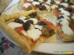 Pizza margherita olive e capperi con lievito madre