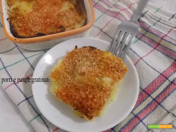 Porri e patate gratinati - ricetta vegana