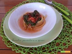Bucatini pomodoro, spinaci