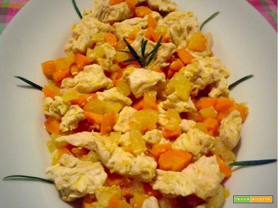 Ricetta Tacchino al profumo di arancia con mele e carote