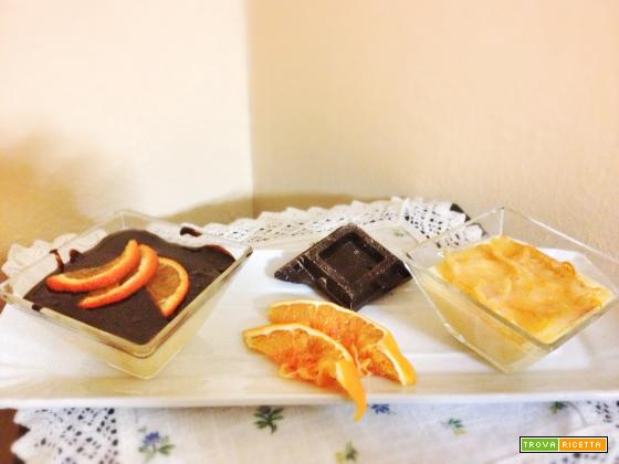 Budino alla vaniglia con cioccolato aromatizzato all'arancio
