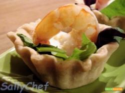 gamberi accomodati, l’amuse-bouche senza glutine