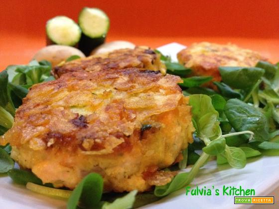 Hamburger croccanti di salmone