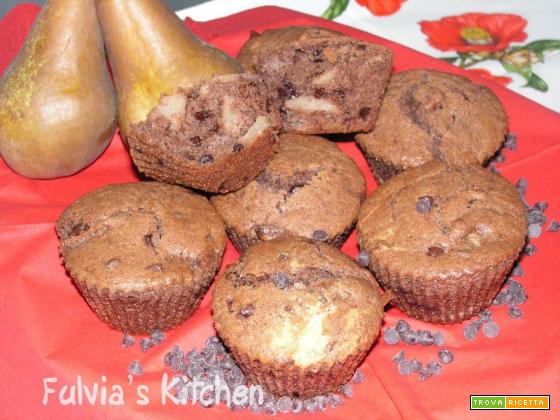 Muffin con pere e cioccolato fondente