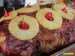 Prosciutto cotto con miele e ananas