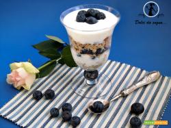 Coppe di yogurt con mirtilli