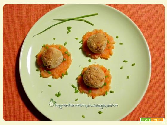 Bocconcini nonfritti di lupini con purè di carote al rosmarino