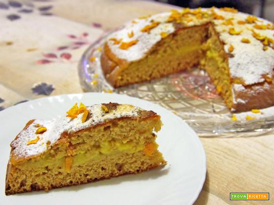 Torta integrale con crema arancia e zenzero