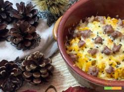 GRATIN DI ZUCCA E PATATE CON SALSICCIA E PROVOLA FILANTE