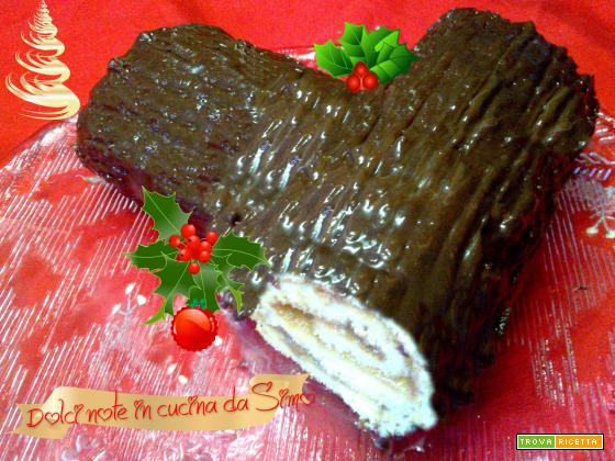Tronchetto Di Natale Alla Nutella.Tronchetto Al Cioccolato Farcito Alla Confettura Di Pere Ricetta Trovaricetta Com