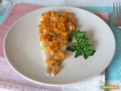 Filetti di merluzzo con carote e aromi