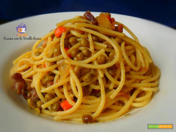 Spaghetti con genovese di verdure al Marsala