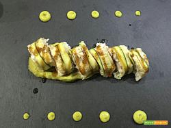 Rotolini di zucchina branzino e gamberoni su crema di avocado e salsa teriyaki - Oggi cucina...Emanuele