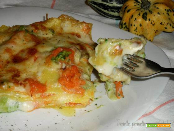 Lasagna con zucca e broccoletti siciliani