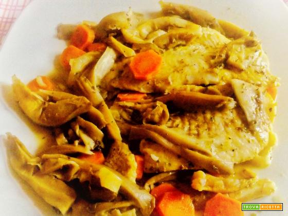 Merluzzo con funghi e curry al microonde