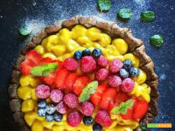 Frolla vegana colorata con  Alga Spirulina, frutta colorata e crema vegana !
