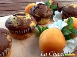 Muffin variegati al cioccolato con albicocche