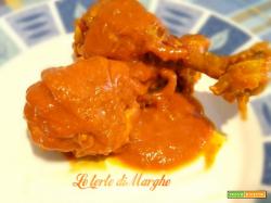 Cosce di pollo con salsa di peperoni