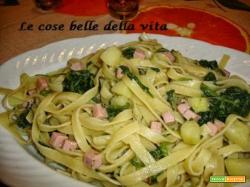 Tagliatelle con bieta prosciutto e patate