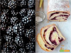Pan brioche arrotolato alla crema e more selvatiche