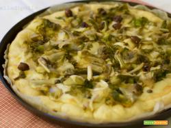 Pizza bianca di scarola con olive e capperi