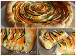 Crostata di sfoglia con zucchine e carote