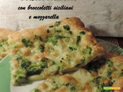 Torta salata con broccoletti siciliani e mozzarella