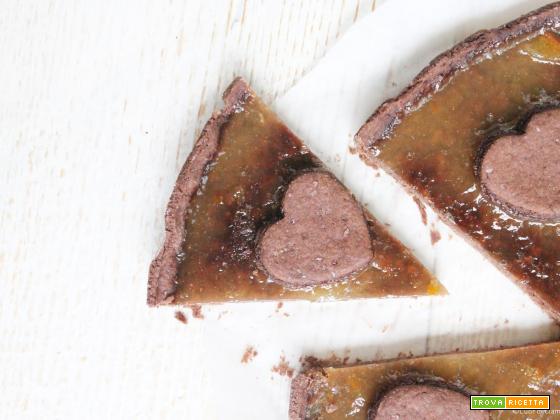 Crostata al Cioccolato con marmellata di Arance (senza Uova, Lattosio né Glutine)