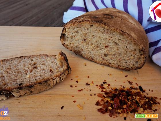 Pane semi-integrale al peperoncino con pasta madre