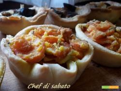 Cestini di pasta brisè con verdure