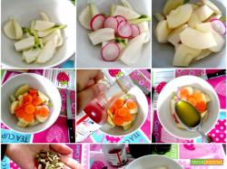 Insalata sfiziosa: ravanelli, mela, finocchio e carota