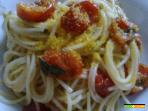 Spaghetti alla bottarga di muggine con pomodorini