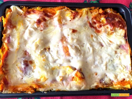 Lasagne zucca, speck e scamorza - Ricette in forno