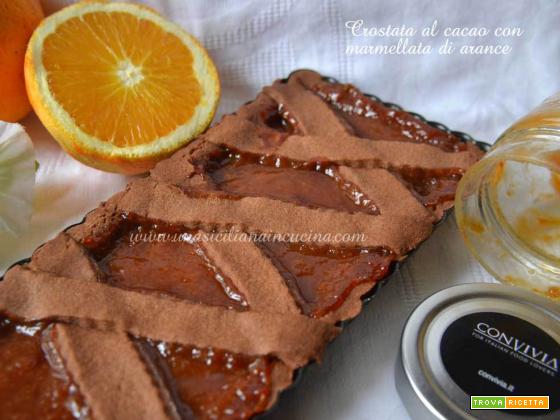 Crostata al cacao con marmellata arance