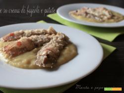 Canocchie su crema di fagioli e patate