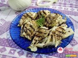 Finocchi grigliati con emulsione di olio evo, aceto balsamico ed ebe aromatiche